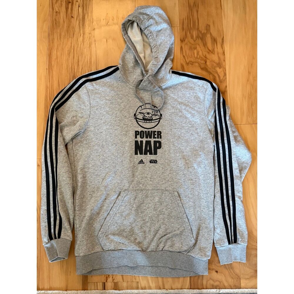 Adidas x Star Wars Boys' Gray "Power Nap" Graphic Hoodie SZ M